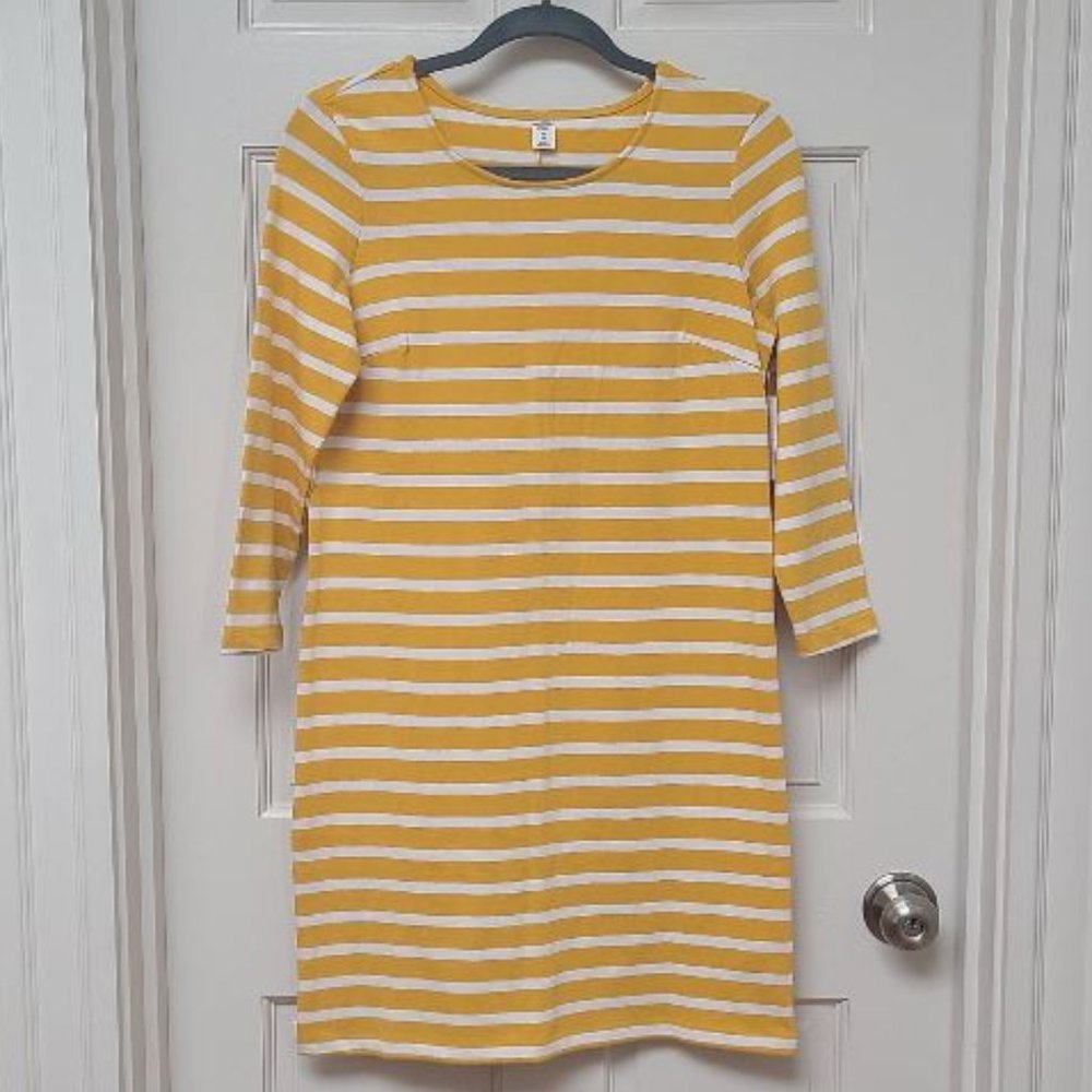 NWT Yellow and White Long Sleeve Striped Dress - Old Navy Size XS